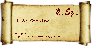 Mikán Szabina névjegykártya